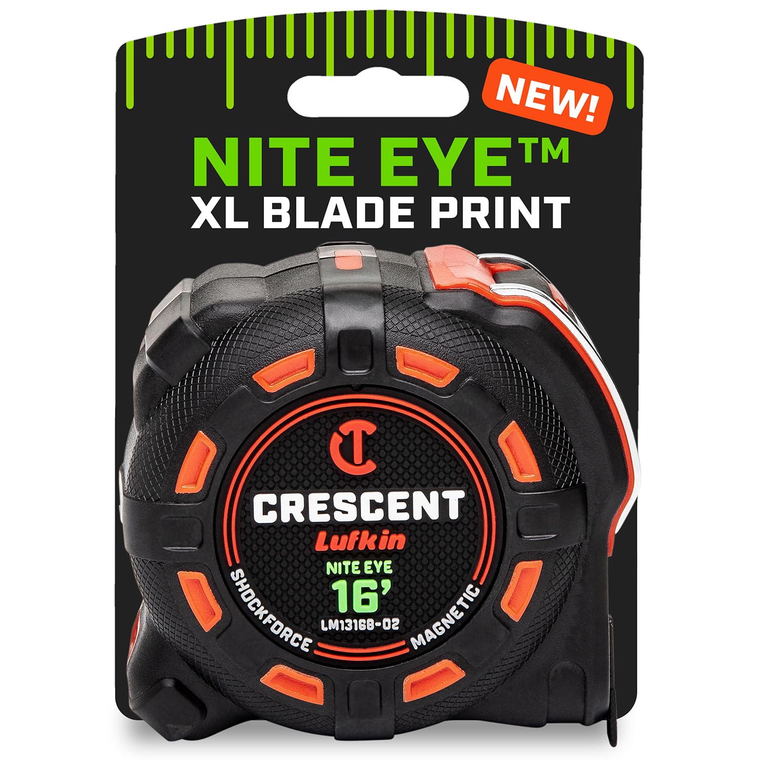 Crescent Lufkin 16 Ft. SHOCKFORCE NITE Eye Magnetic Tape Measure